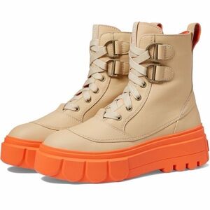 NIB Sorel Carabou Waterproof Stylish Tan and Orange Women's Boots